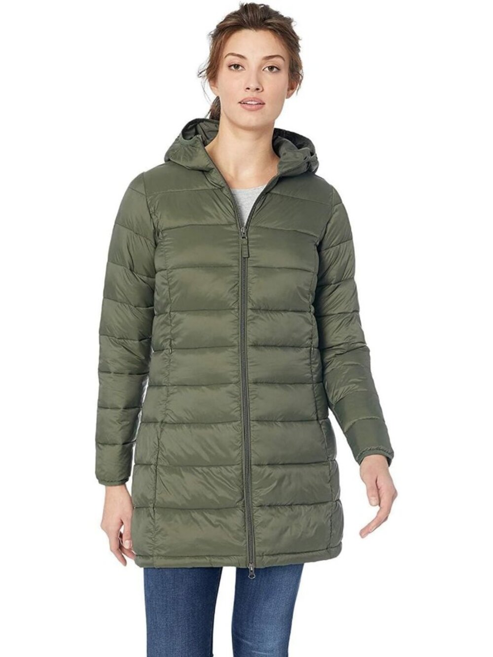 Lightweight Water-Resistant Packable Hooded Puffer Coat - Plus Size Available